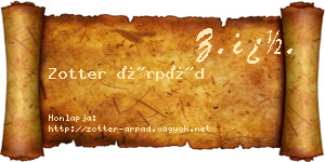 Zotter Árpád névjegykártya