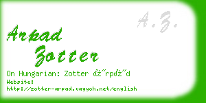 arpad zotter business card